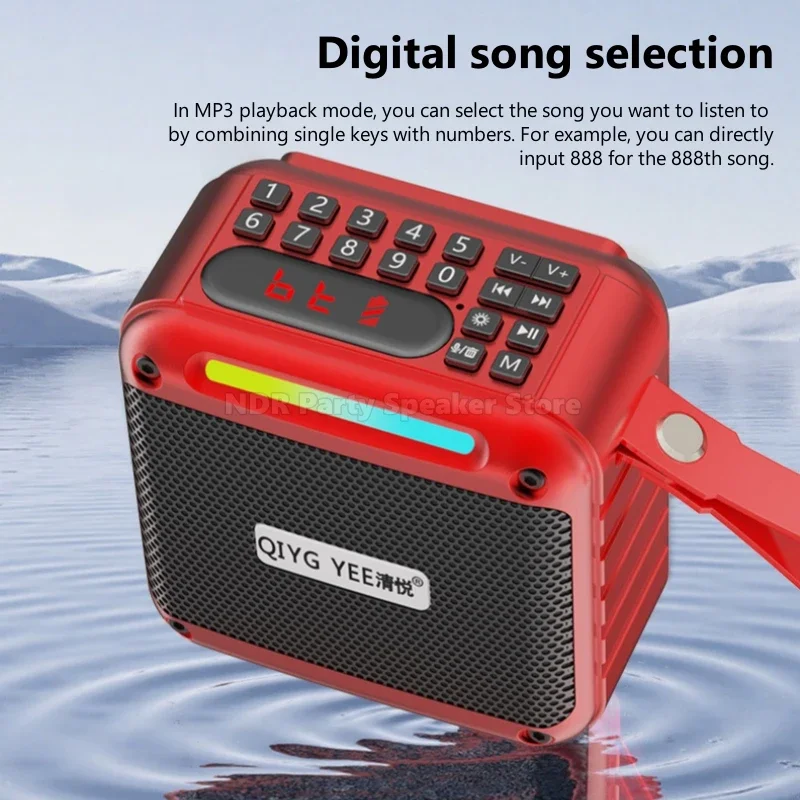 10W Bluetooth Kleine Lautsprecher Für Ältere Menschen Geschenk Lautsprecher Recorder Multifunktionale Tragbare TF Karte/USB/AUX MP3 Player