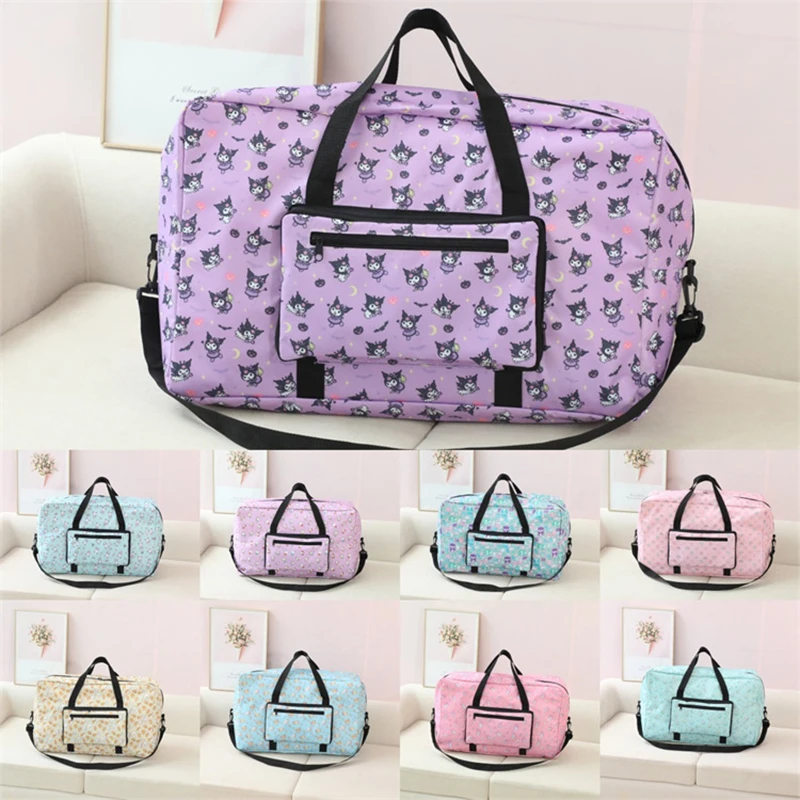 

Sanrio Kuromi My Melody Travel Bag Kawaii Anime Pompompurin Pochacco Large Capacity Storage Bag Cartoon Cute Suitcase Duffel Bag