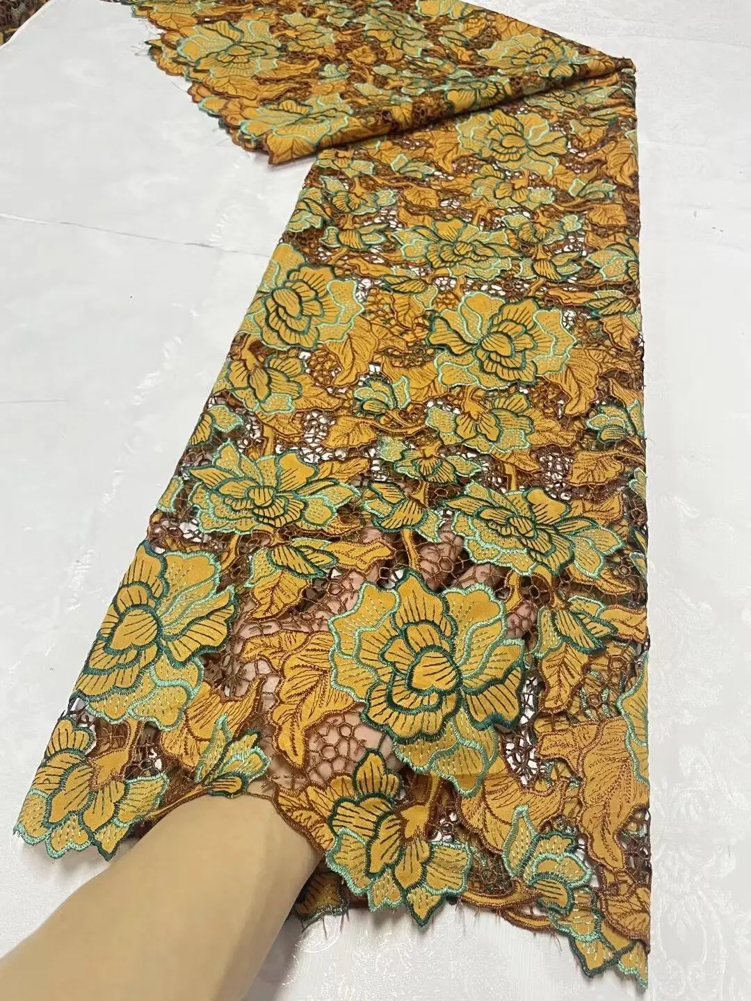 African Cotton Lace Fabric 20234New Arrivals 5Yards Swiss Voile Lace with Stones for Sewing Women Wedding Party Dresses JL319
