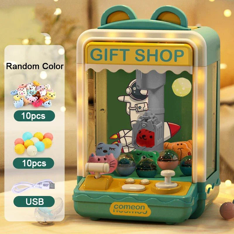 Cartoon Automatic Doll Claw Machine Doll Machine Kids Operated Play Game Clip Doll Toys Mini Claw Catch Toy Crane Machines Gift