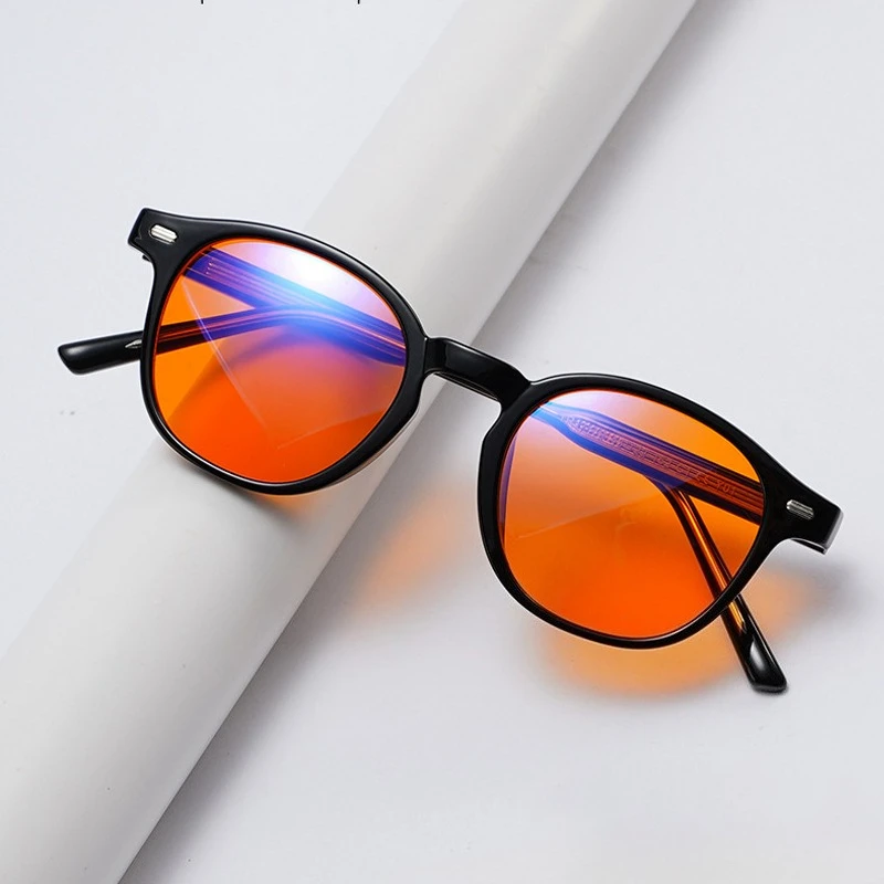 TR90 Glasses Frame 99% Efficient Anti Blue Light Glasses for Women Red Lens AR Reflective Coating Melatonin Sleep Glasses