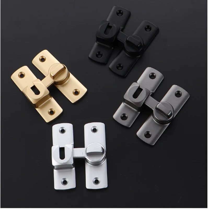 Non-Punching Aluminum Alloy Door Latch 90-Degree Sliding Door Latch 180-Degree Flat Anti-Theft Buckle Door And Window Latch