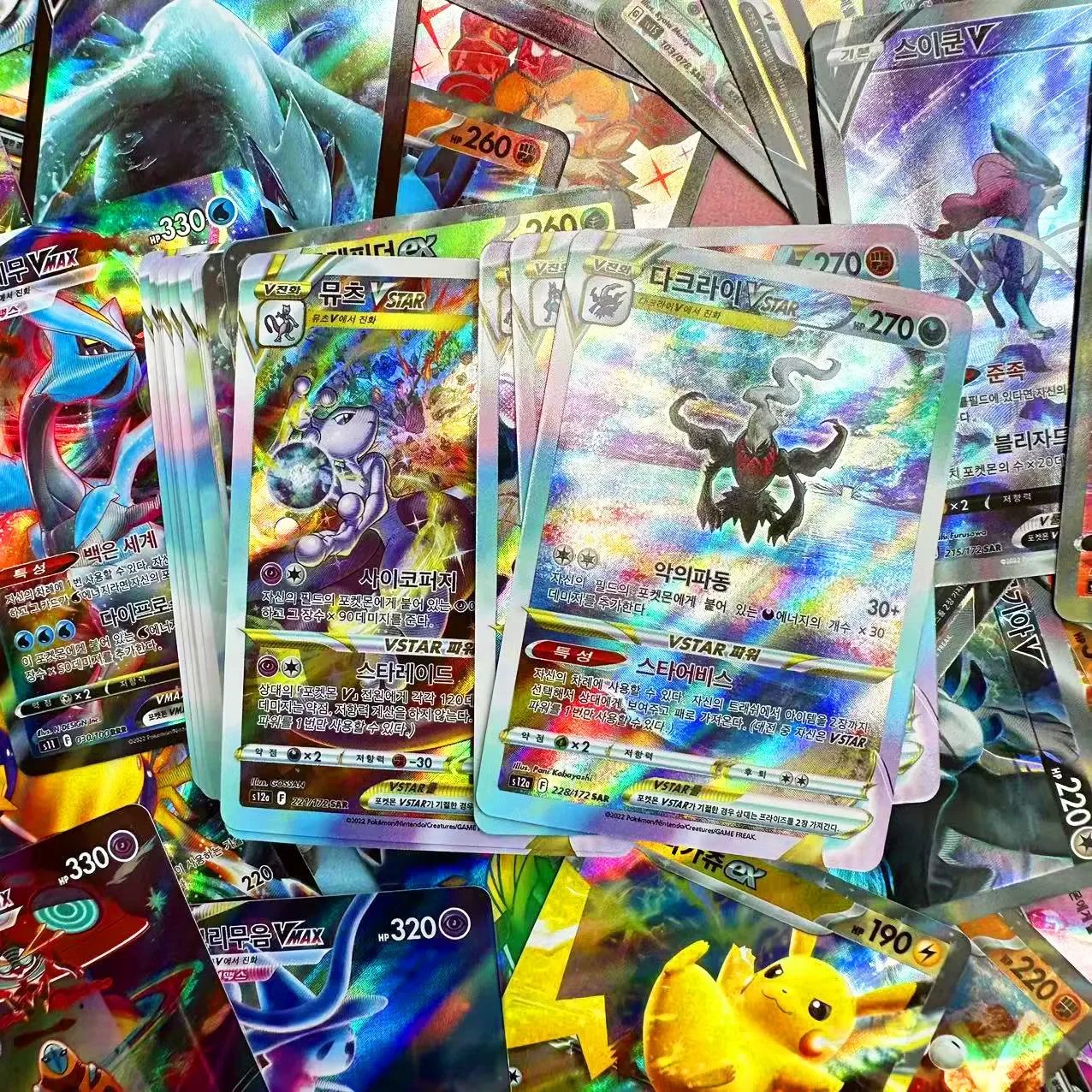 Pokemon Cards Korean Cards VStar Vmax Box TAG and Moon Evolutions Shiny Cards 25pcs/50pcs/100pcs Pokemon Game Gx Children\'s Toys