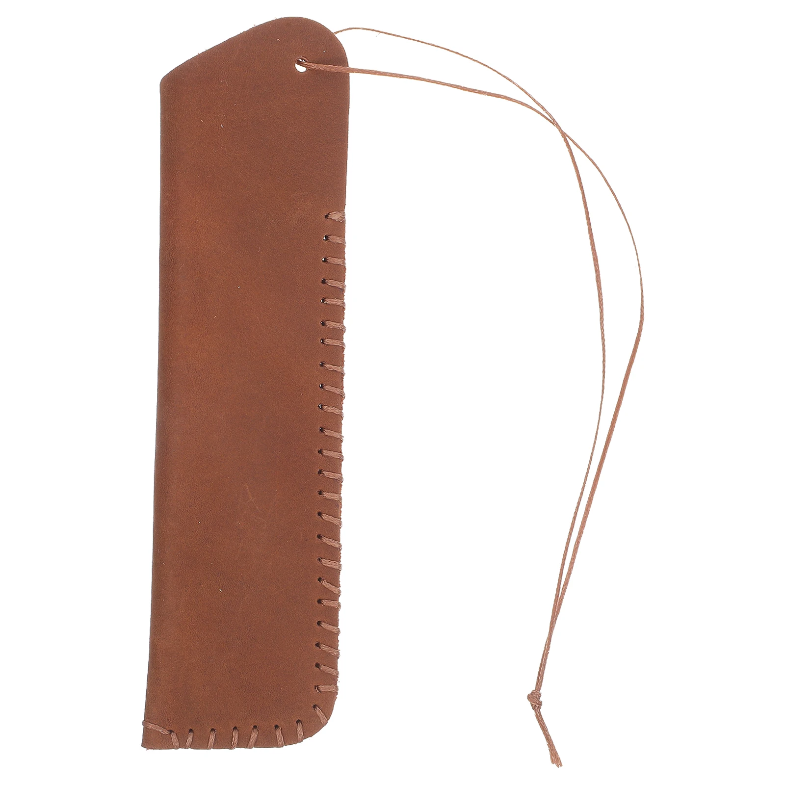 Vintage Cowhide Double Pen Holder Handmade Case for Fountain Pens Carrying Sleeve Protector Dark Brown Pouch