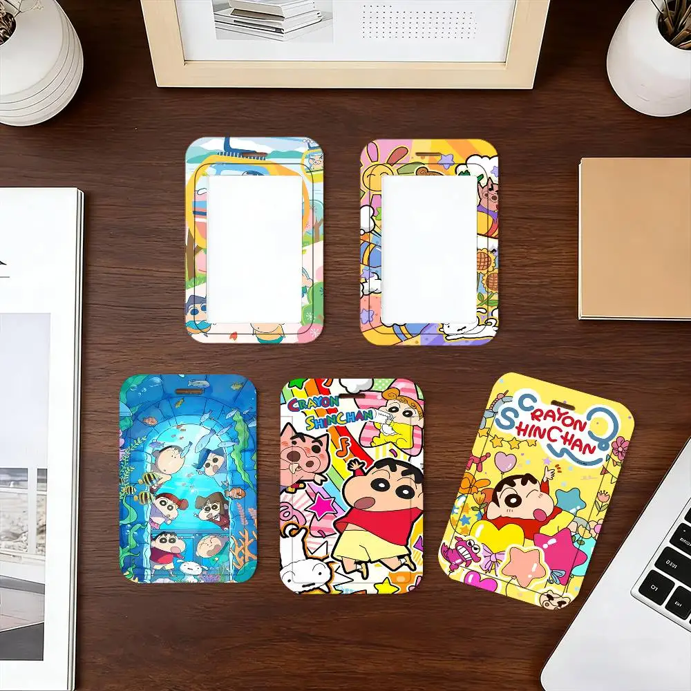 Anime C-Crayon S-Shin-chan Lanyard Card Holders Student ID Card Holders Neckband Card Holders Access Control Accessories Gifts