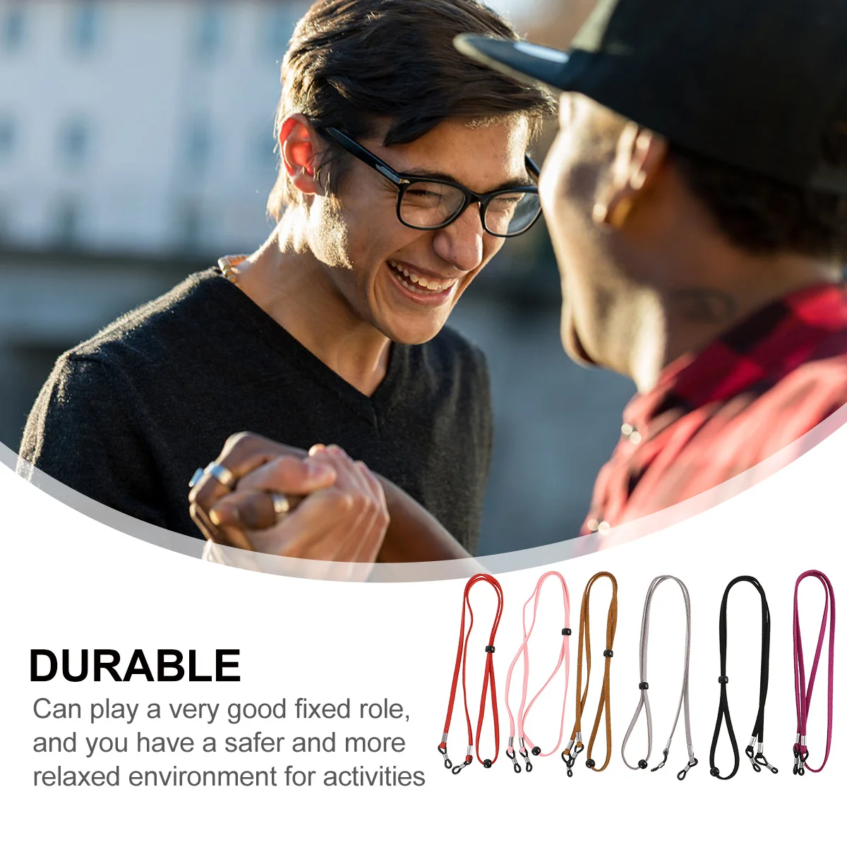 

6Pcs Adjustable Non-Slip Glasses Rope Sports Glasses Lanyard Durable Wear-Resistant Anti-Skid Chain for Active Use