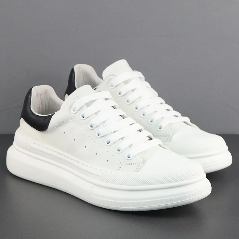 

Мужские повседневные дышащие черно-белые туфли, туфли дерби на шнуровке, уличные оригинальные кожаные кроссовки на плоской подошве, уличная обувь