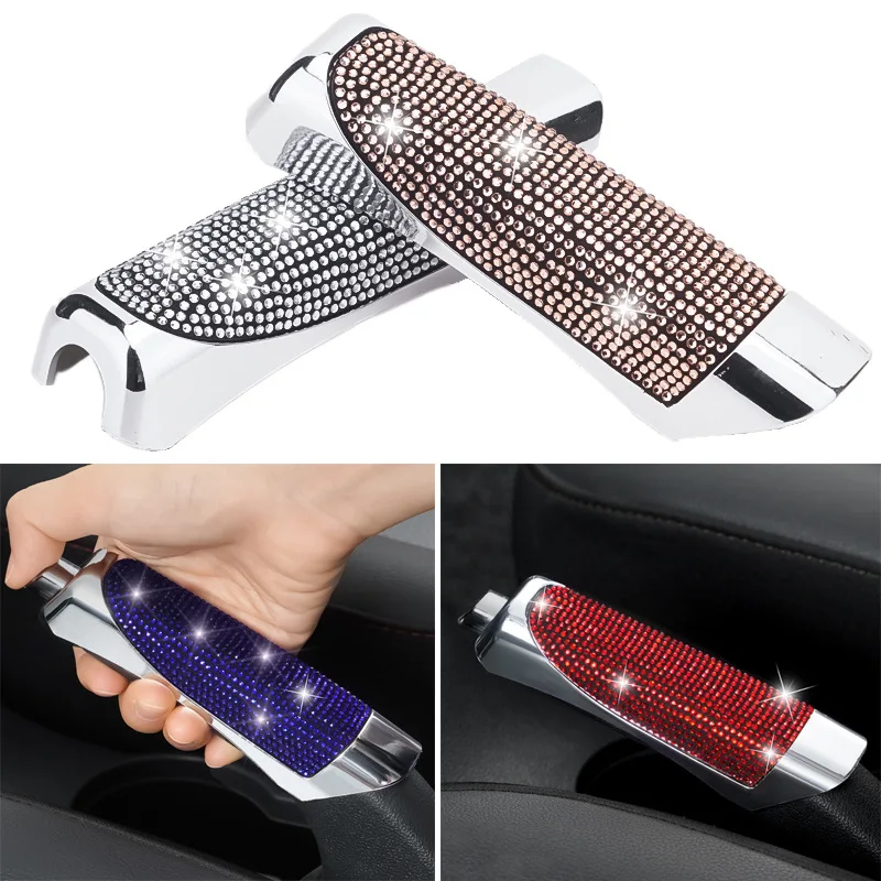 

Universal Car Handbrake Anti-slip Anti-wear Protector Cover Auto Hand Brake Sleeve Diamond Decoration Shell Interior Accessories