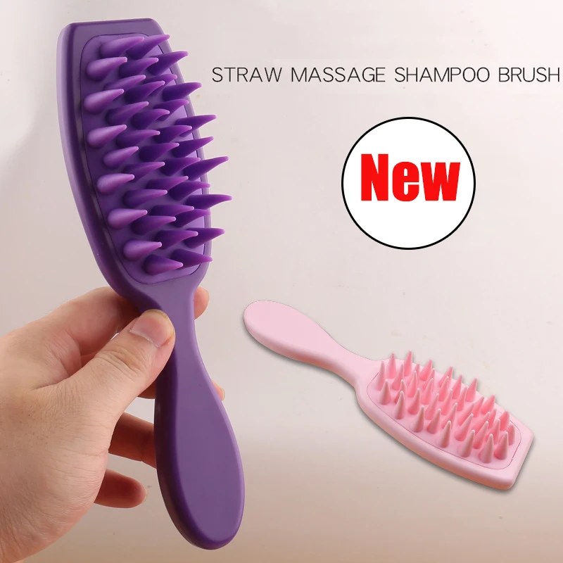 Extended Handle Soft Silicone Shampoo Scalp Hair Massager Hair Washing Comb Shower Brush Bath Spa Massage Brush Wholesale New