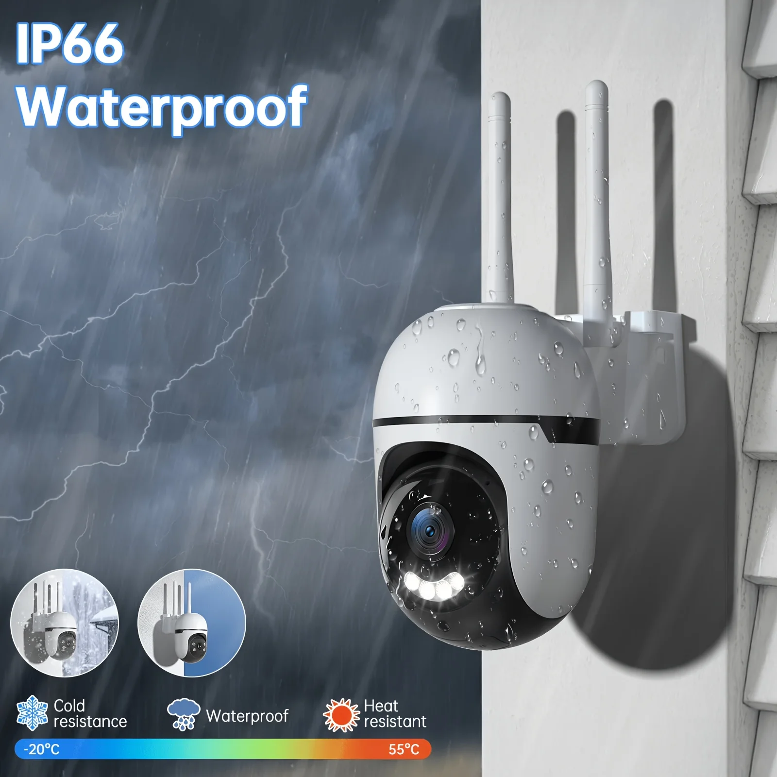 2K Outdoor PTZ Security Camera Wired, 5G & 2.4GHz WiFi, IP66 Waterproof, 360° Pan Tilt, AI Human Vehicle Detection, Night Vision