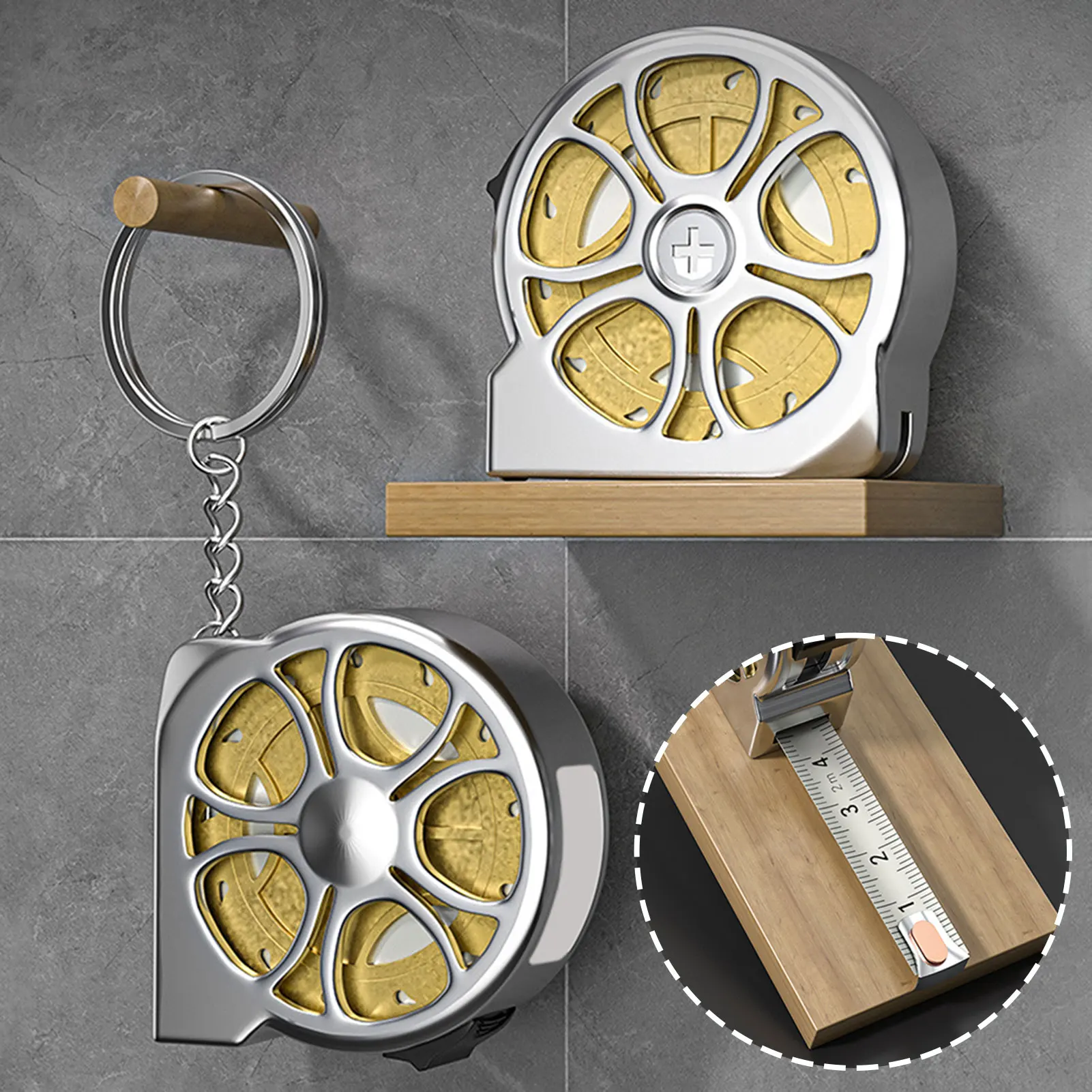 2M Stainless Steel Measuring Tape,Retractable Mechanism Hollow Design Tape Measure,Double-Sided Scale Tape Ruler Measure Tools