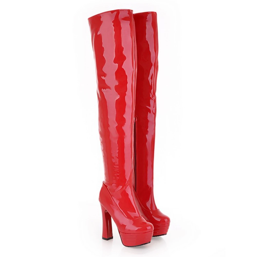 

Thigh High Boots Women High Heels Winter Warm Party Dress Full Size and Multi Color Long Platform Boots in Sizes 32-54 M-919