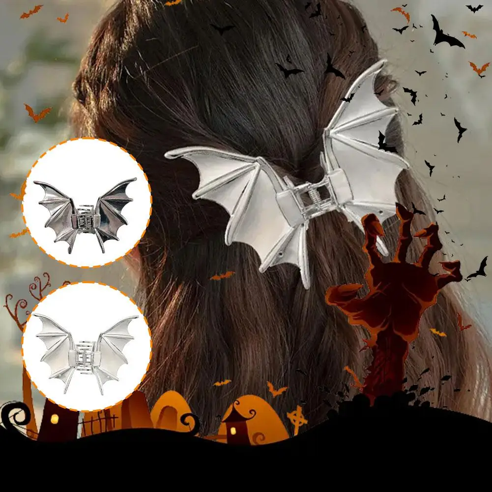 Halloween Bat Claw Clip Gothic Shark Clip Bat Wing Hair Claw Korean Style Crab Clip Bat Hairpin For Women Girls