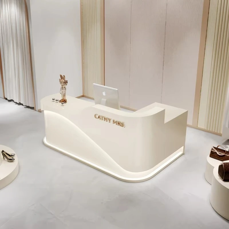 

Checkout page Simple Modern Clothing Store Front Desk Beauty Salon Painting L Shaped Corner Custom Bar Company