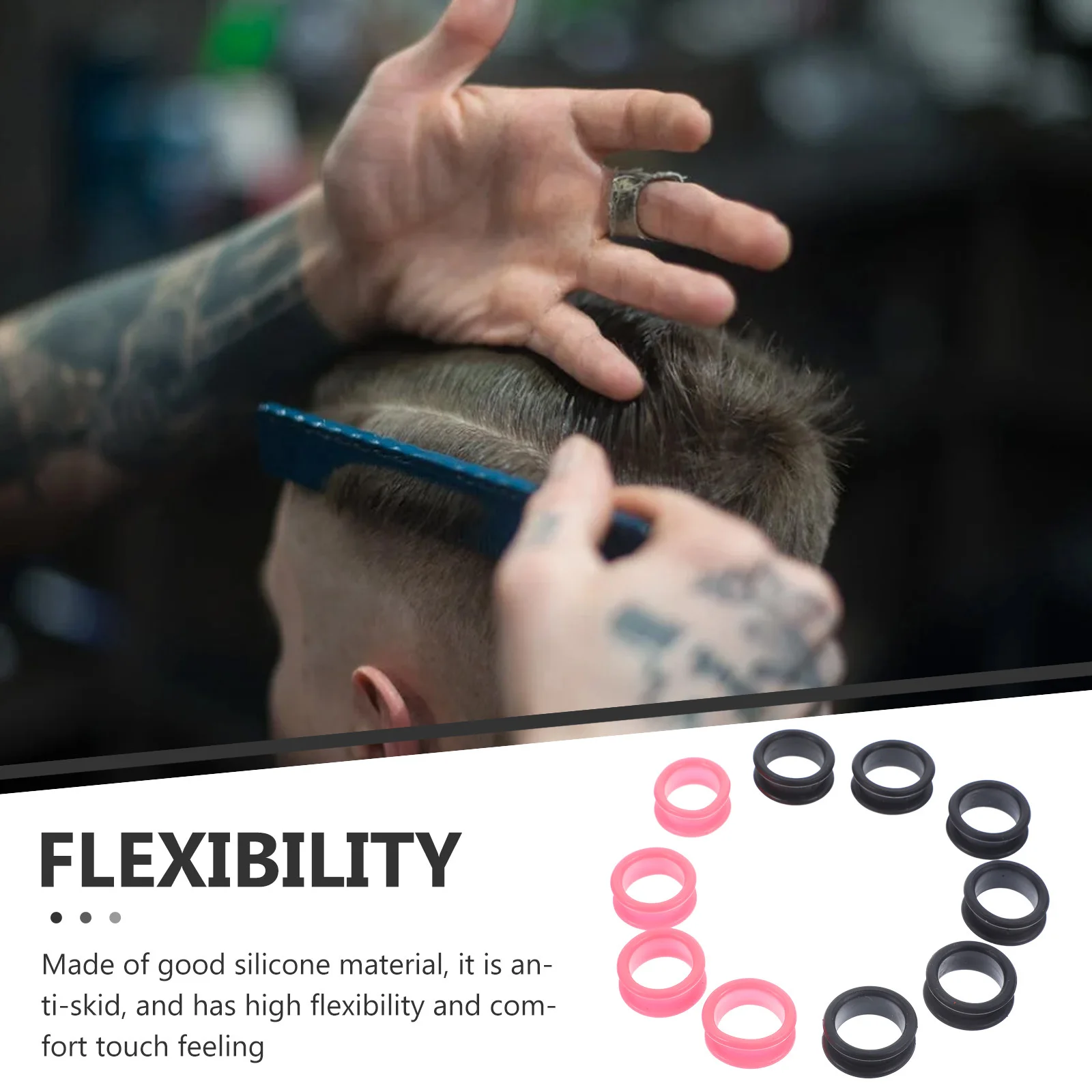 

10 шт. противоскользящие силиконовые ножничные кольца на палец гибкие профессиональные парикмахерские ножницы для домашних животных протектор ножничное кольцо на палец
