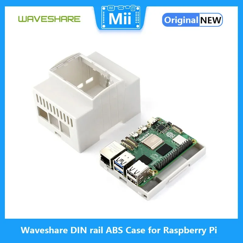 

Waveshare DIN rail ABS чехол для Raspberry Pi 5, большое внутреннее пространство, инжекционная модуляция