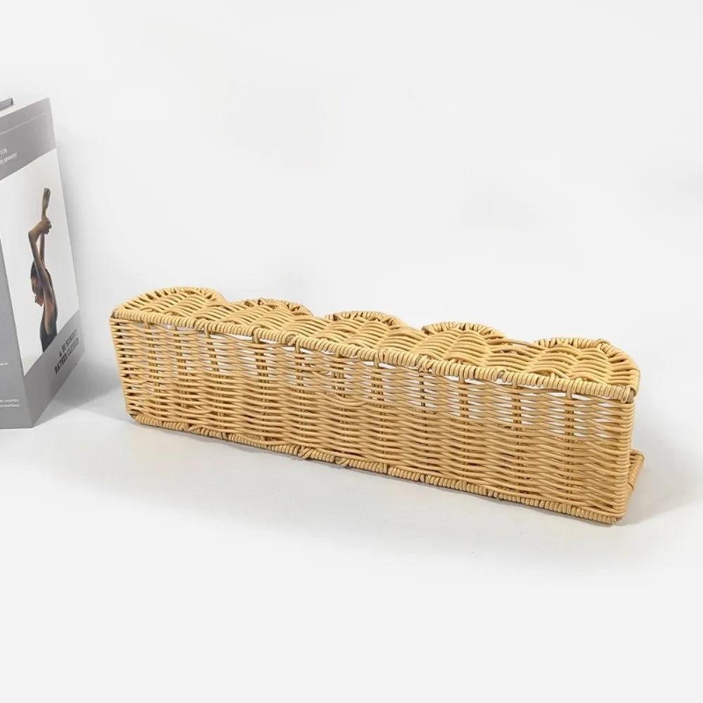 Wall Mounted Wicker Storage Rack Versatile Display Function Storage Basket Storage Function Magazine Display Rack Office Use
