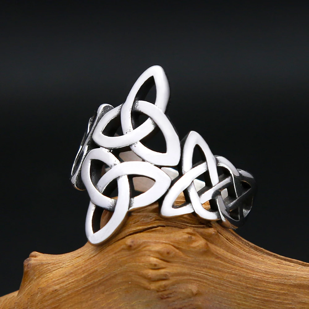 Mode Nordic Keltischen Knoten Kreuz Ringe Für Männer Frauen 316L Edelstahl Vikings Valknut Ring Amulett Schmuck Geschenke Dropshipping