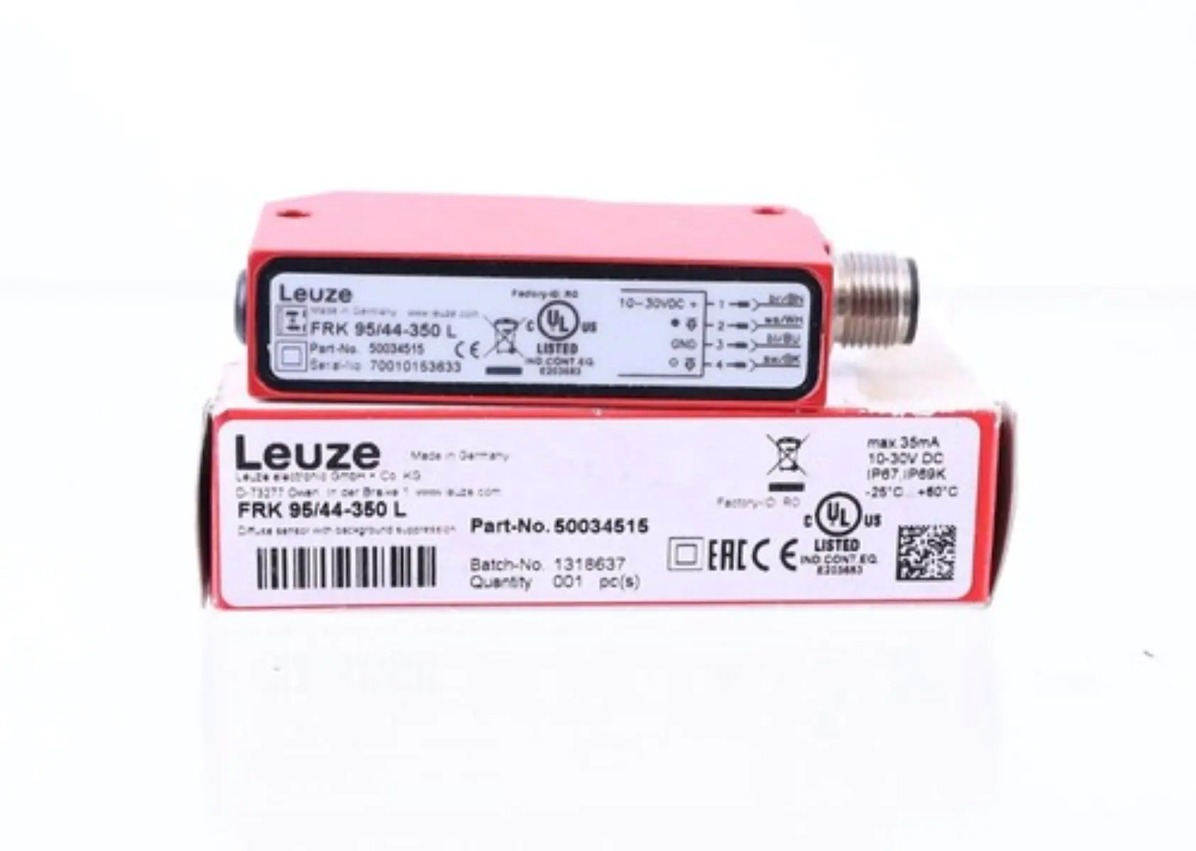 FRK 95/44-350 L Diffuse sensor with background suppression 50034515