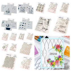New 2025 Spring Pink Fresh Die Thinking of You sentiment Stamps Blossoms Stencils Flowers Dies DIY Scrapbooking Card Gift Making