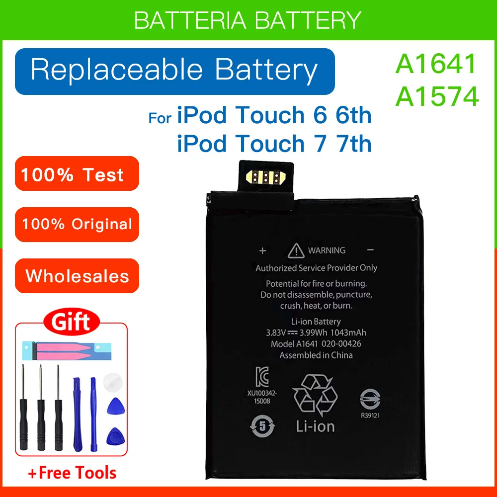 

Original A1641 A1574 1043mAh Replacement Battery For iPod Touch 6 7 Gen 6th 7th iTouch6 Generation 6 6G 7 7G Bateria Accumulator