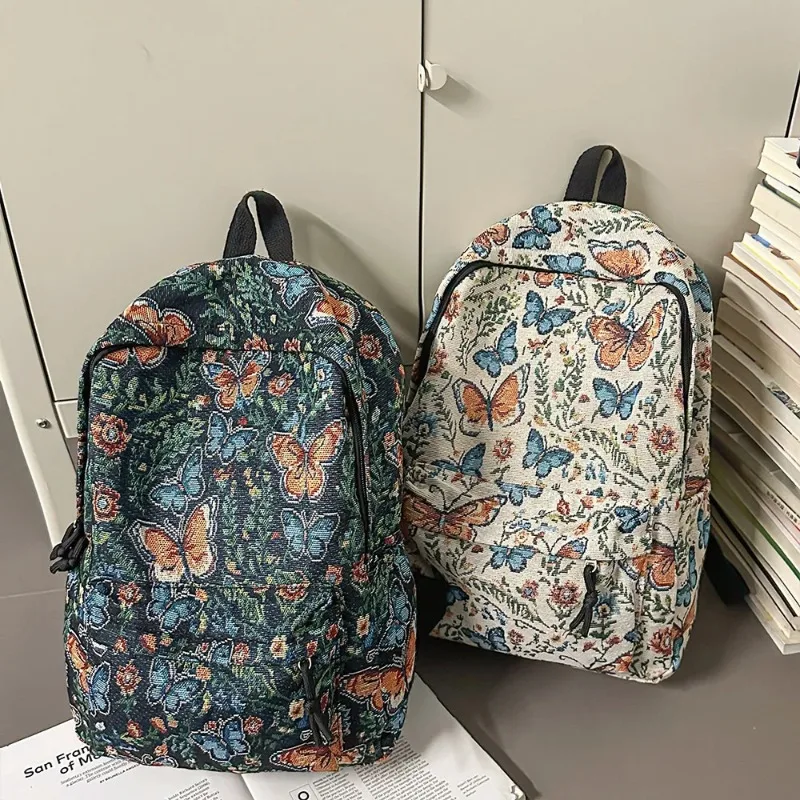 حقيبة ظهر جديدة على الطراز الصيني المنسوج على شكل زهرة 2025 حقيبة ظهر جديدة ذات سعة كبيرة وخفيفة الوزن وحقيبة سفر #1