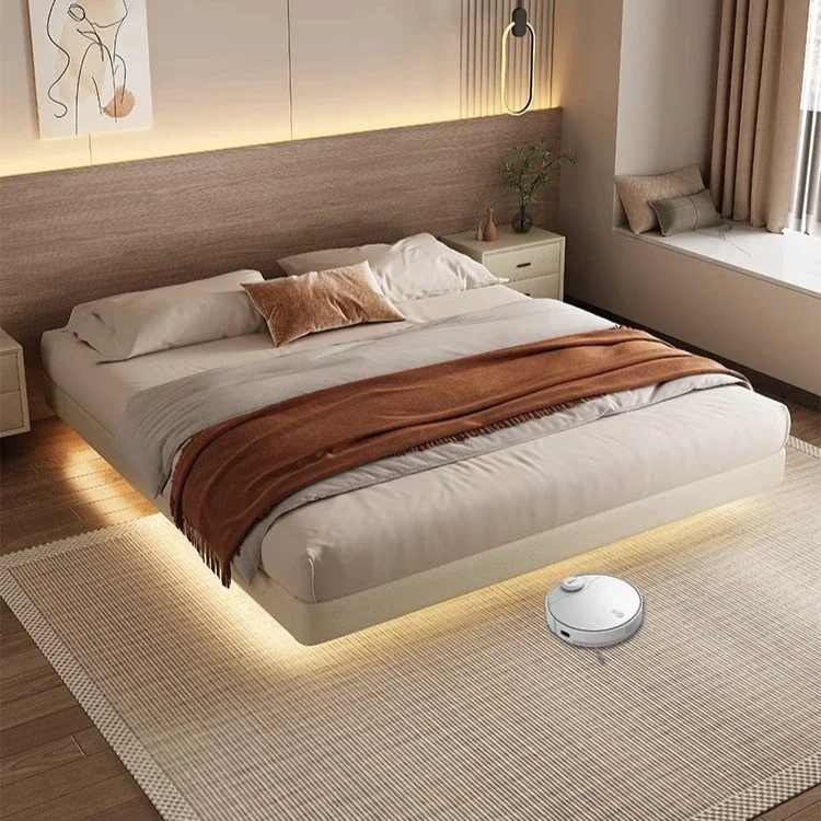 

Плавающая современная металлическая кровать, японская элитная безопасная кровать с каркасом для квартиры, татами, удобная дешевая мебель Muebles, экономящая пространство