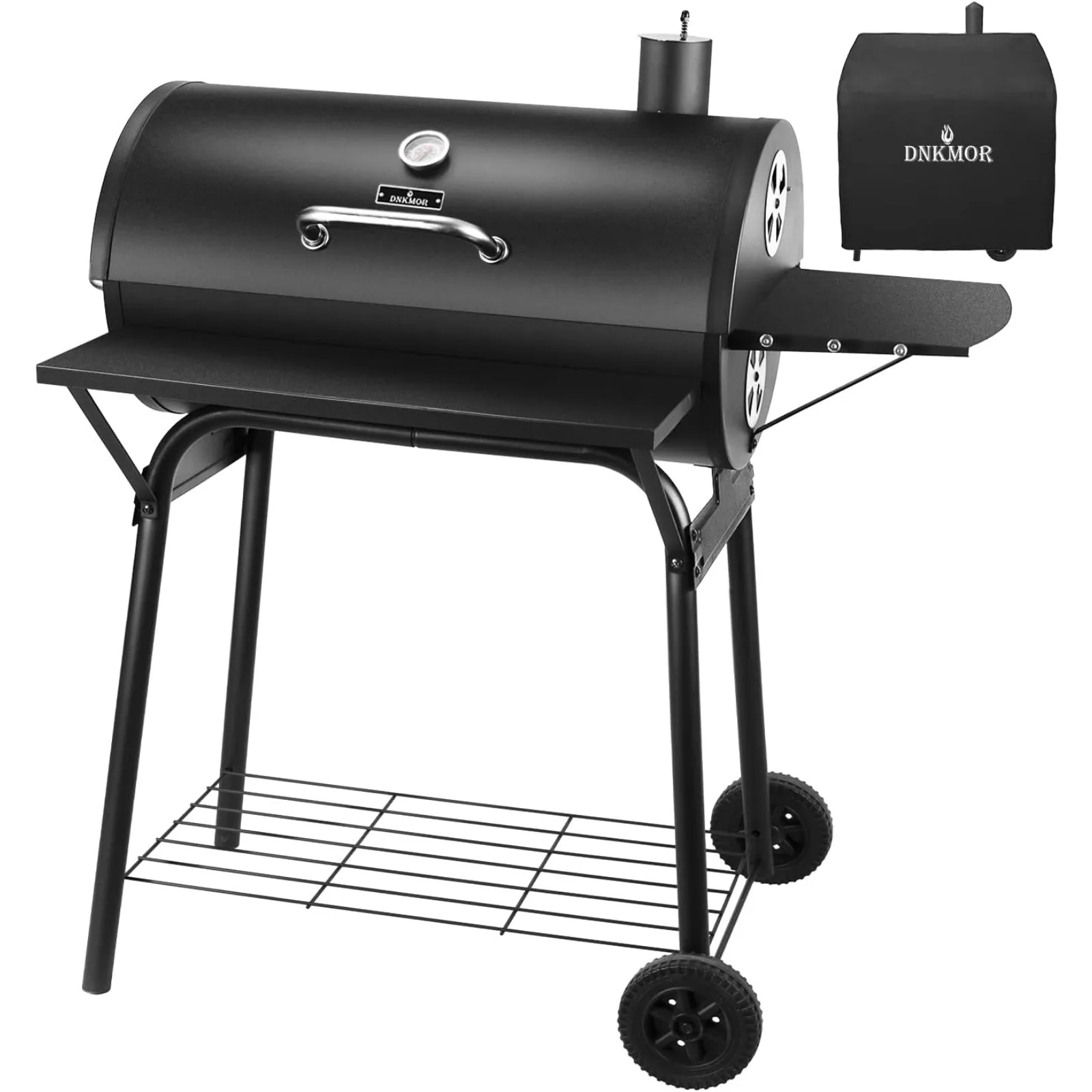 US Charcoal Grills Outdoor BBQ Grill 30INCH Barrel Charcoal Grill with Side Table, 627 Square Inches, Outdoor Backyard Camping