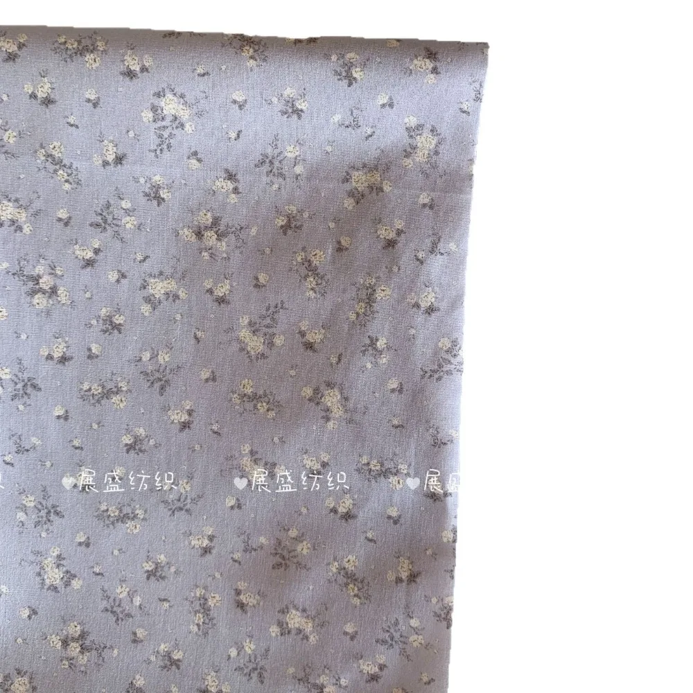145x50cm Cotton Fabric Purple Floral Print DIY Family Matching Outfits Pajamas Kids Clothing Sewing Cloth