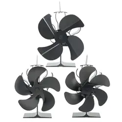 Ventilador de lareira preto com 4/5/6 lâminas calor-alimentado a lenha fogão ventilador de madeira log queimador eco ventiladores silenciosos superaquecimento ventilador de proteção fan fan fogão