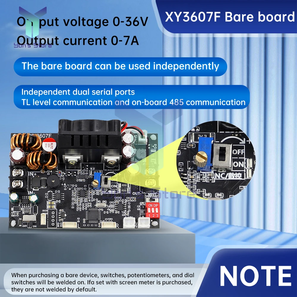 XY3607F Buck-Boost Converter DC6-36V to 0-36V 252W CC CV Step-Down Module LCD Adjustable Regulated Stabilized Voltage Power