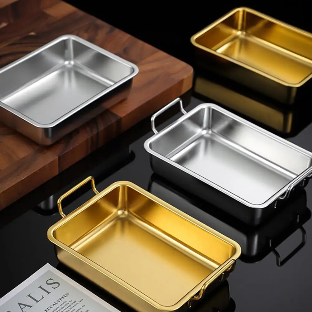 

Serving Trays Non-stick Multifunctional Stainless Steel Rectangle Metal Tray for Kitchen Storage Trays Kitchen Storage