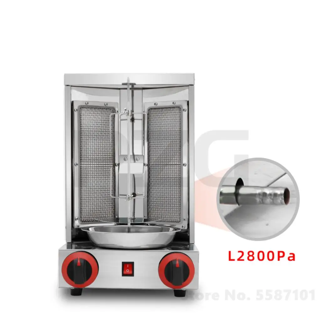 2 Burners Stainless Steel Natural Gas LPG Doner Kebab Machine Kebab Grill Brazilian Shawarma Machines For Sale