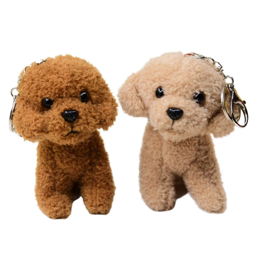 

2 Pcs Key Chain Rings Keychain Lovely Plush Puppy Keychains Decorative Dog Stuffed Adorable Cartoon Pendants