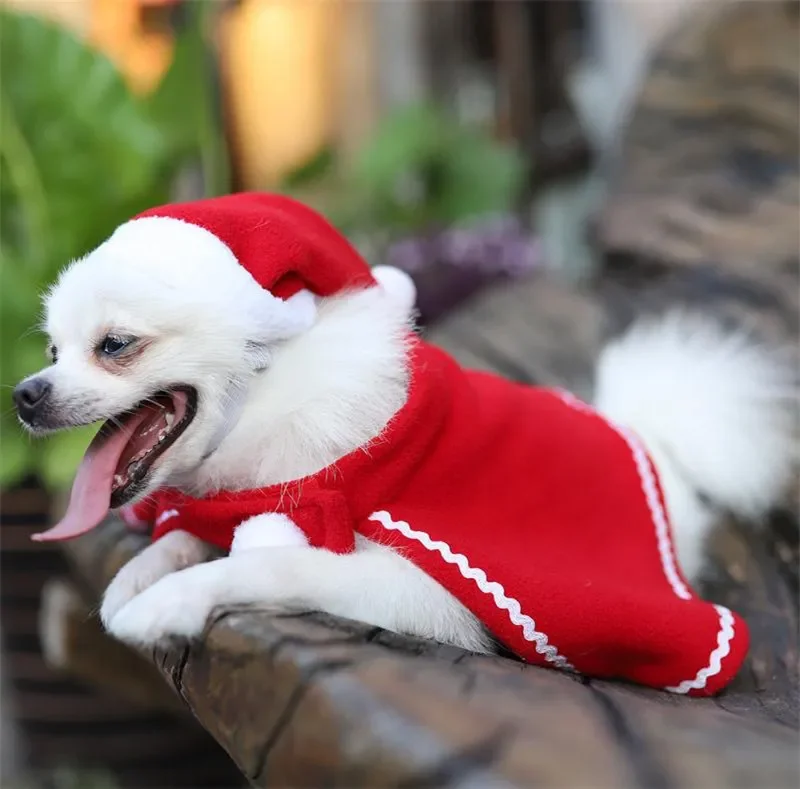 

Рождественское украшение для домашних животных, одежда для маленьких собак, одежда, платье для собак, накидка для собак, ПЛАТЬЕ, Рождественская шапка для домашних животных, накидка, костюм DA962