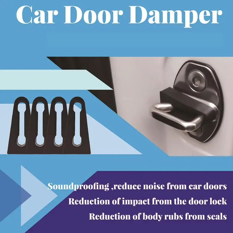 4pcs Car Door Lock Sound Deadener shock-absorbing pad Rubber Auto Door Guard Cushion Noise Reducer car door lock buffer