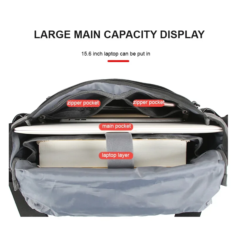 Men iPad Bag Tactical Messenger Bussiness Bags Travel Funny Pack Outdoor Hiking Cycling Satchel Large Wearable Casual Schoolbag