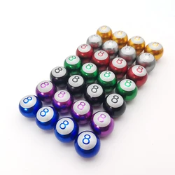 Aluminum Alloy Car Wheel Tire Valve Caps Number 8 Ball Tyre Rim Stem Covers Airdust For Automobiles Motorcycles Bikes Truck
