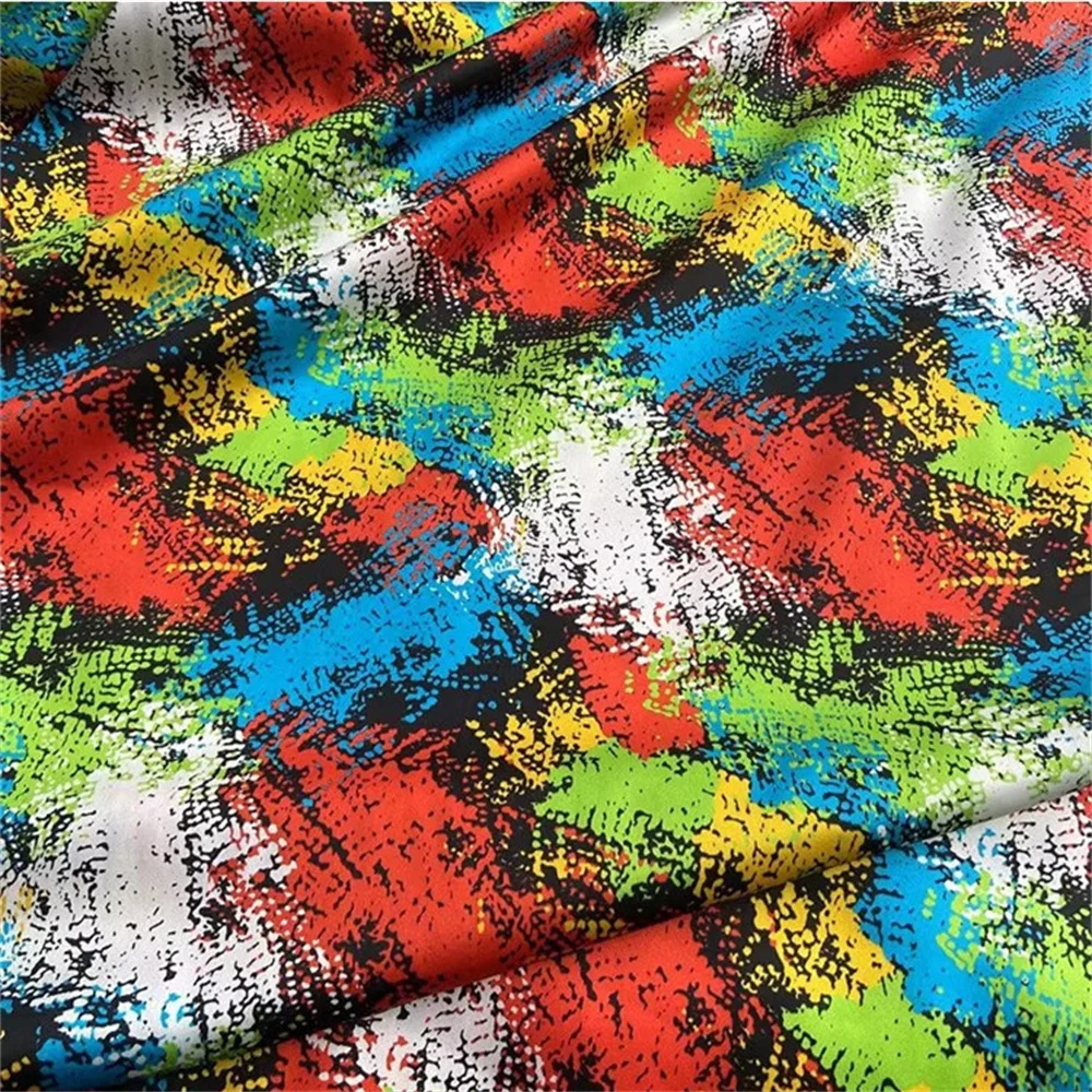 

Красочная блестящая органическая горячая распродажа, шелковая атласная ткань из спандекса, эластичный удивительный дизайн для женского тканевого платья, пижамы