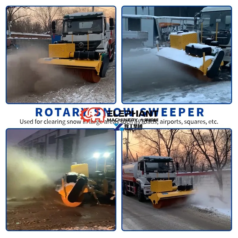 Winter Powerful Vehicle Mounted Snow Sweeper Attachment, Industrial Snow Cleaner for Large Area Snow Clearing Operations
