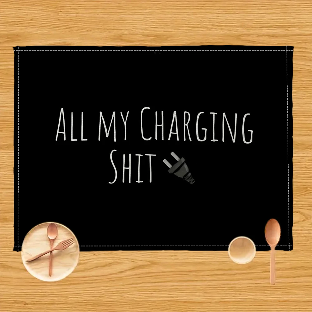 

All My Charging Shit Absorbent Drain Pad Kitchen Mats Dish Drying Mat Anti-slip Tableware Placemat 6.17