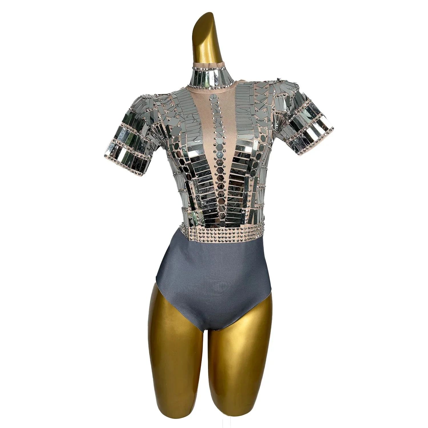 Modieuze Pailletten Avondjurk Bling Lange Mouwen Glanzende Korte Jurk Party Ball Club Dans Slanke Jurk Sexy Show Kostuums