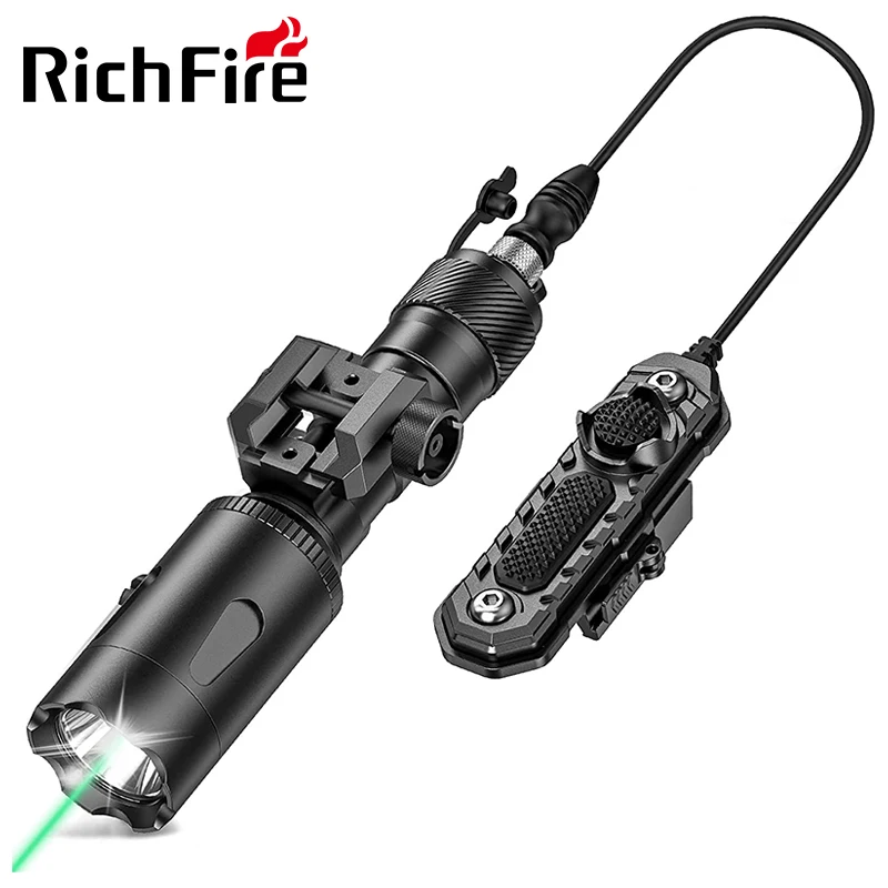 1680 Lumens Multifunctional Hunting Flashlights 2 In 1 Green Laser Combo Rechargeable 20mm Rail Mounted Outdoor Lighting
