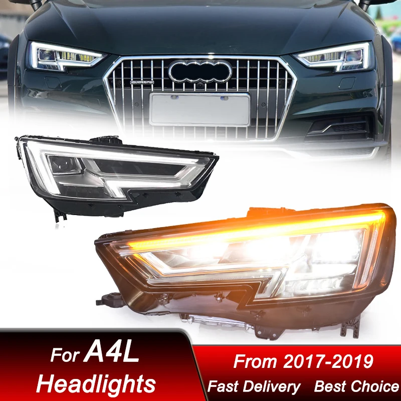 

Car Headlights For Audi A4L A4 2017-2019 new full LED Headlamp Assembly Upgrade High Configure Projector Lens Accessories Kit