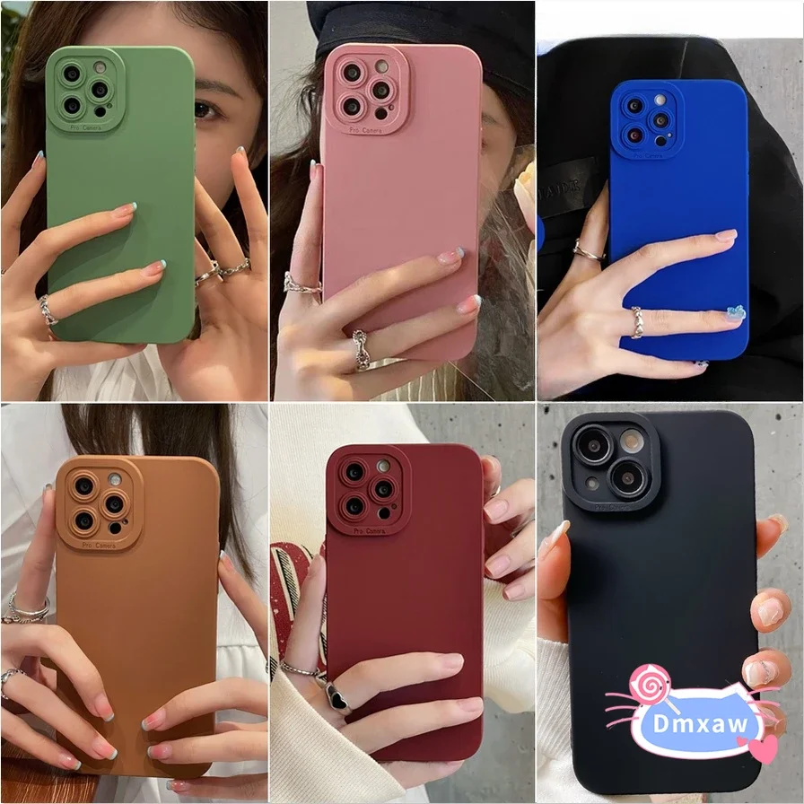 For Huawei P40 P30 Pro Lite Honor 70 60 50 Pro SE Cover Solid Color Matte Soft Phone Case