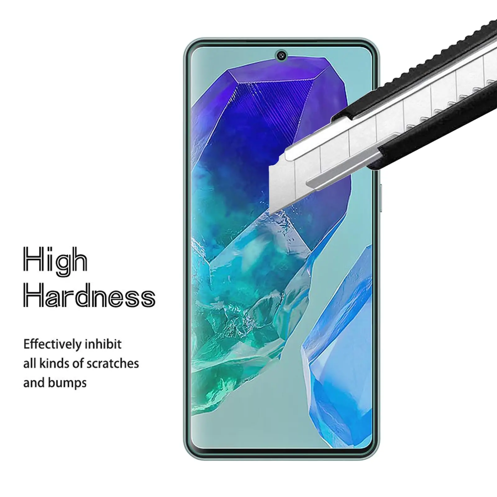 Per Galaxy M55 Screen Protector Samsung vetro temperato Crystal HD 9H custodia antigraffio trasparente Ultra trasparente amichevole