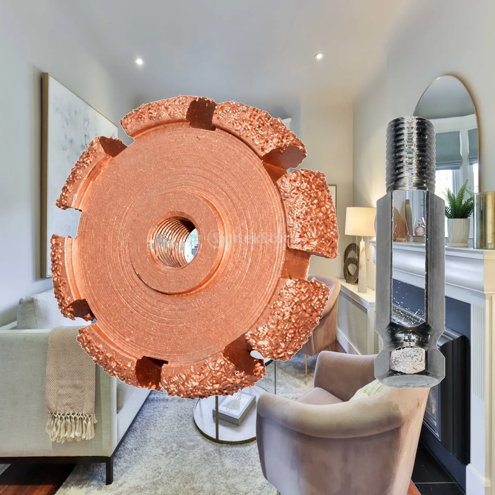 Workshop Tire Repair Grinding Wheel Metal Toothed Buffing Head 50mm with 9mm Arbor for Auto Maintenance