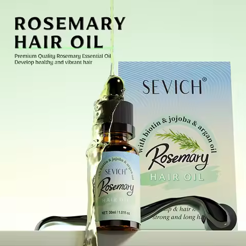 Sevich Rosemary Hair Growth Oil Microneedle Roller Set Anti Hair Loss Scalp Treatment Serum Hair Care Essential Oil