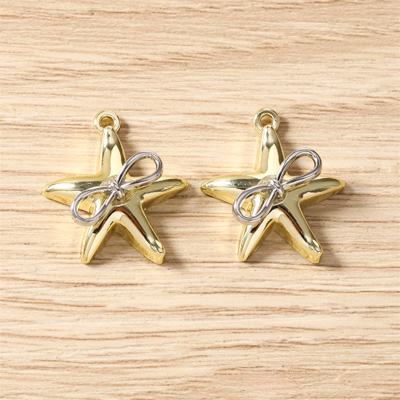 5 Stück 18x20mm Niedliche Bunte Metall-Seestern-Anhänger für die Herstellung von Ohrringen, Anhängern, Halsketten, Armbändern, DIY-Bastelarbeiten, Schmuckzubehör – Detail 16