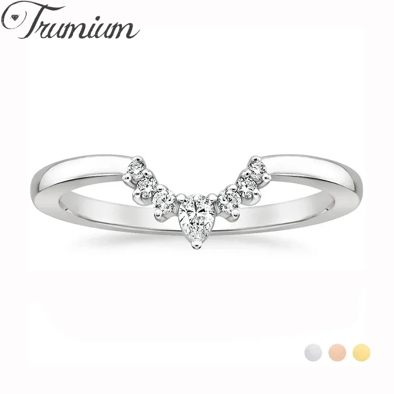 Trumium V Shaped Women Ring Crown Couple Rings Engagement Wedding Designer Copper Jewelry Anniversary Gifts Trendy Fashion